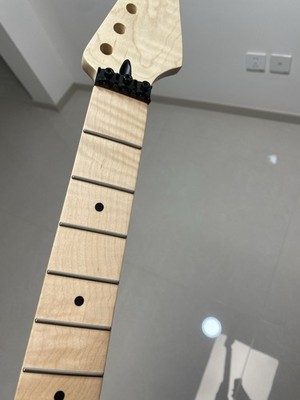 DIY New Floyd nut Stainless 22frets burlywood Flame Maple electric guitar neck