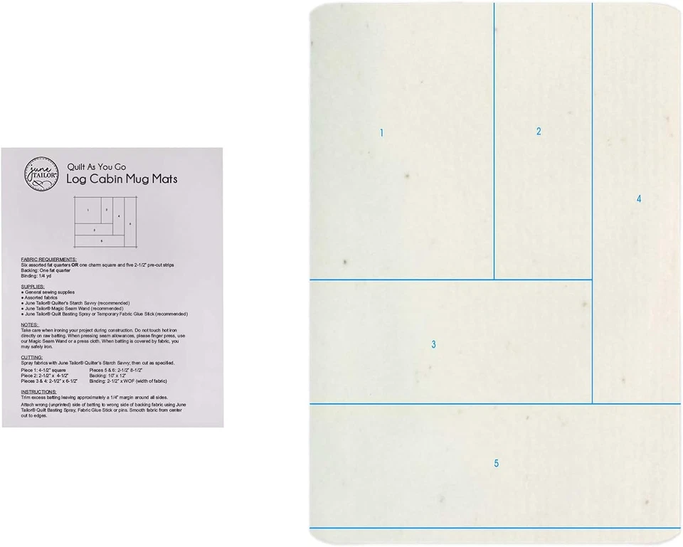 Quilt as You Go Log Cabin Mug Mats 3 Pack - Image 4 of 4