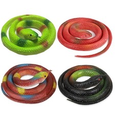 4 Pack Realistic Rubber Snake Fake Snake Toys for Garden Props to Scare Birds