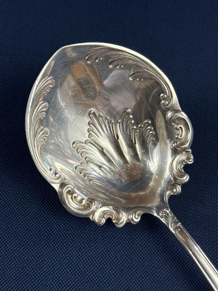 Antique Victorian Rogers & Hamilton silverplated casserole spoon ALDINE c.1895+ - Image 3 of 4