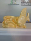 Vintage Haeger Fish Vase Planter Light Yellow Mid Century Modern MCM Ocean Beach
