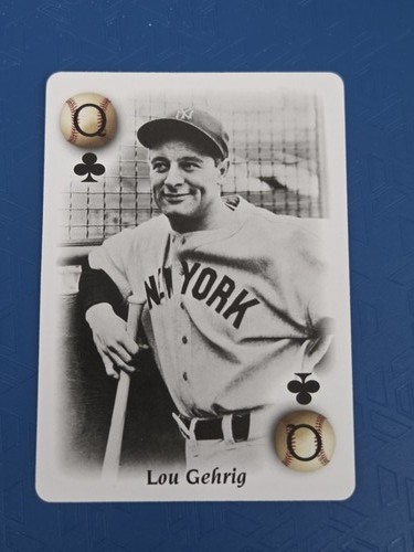 2000 U.S. Playing Card Co. All Century Team #Q Clubs Lou Gehrig BASEBALL Card 9H - Picture 1 of 2