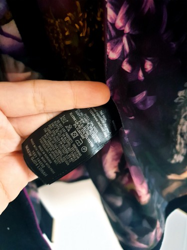 Ted Baker Lorah Black Belted Wrap Coat with Contrast Purple Lapels UK 8 TB 1 - Picture 12 of 12
