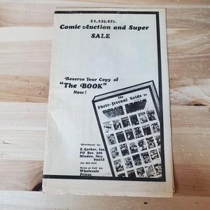 E.Gerber Comic Book Auction & Super Sale & THE BOOK Flyer/Ad 1988 MINDEN NV Rare