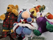 Disney Store Winnie the Pooh, Eeyore, Tigger Christmas Holiday Plush Large