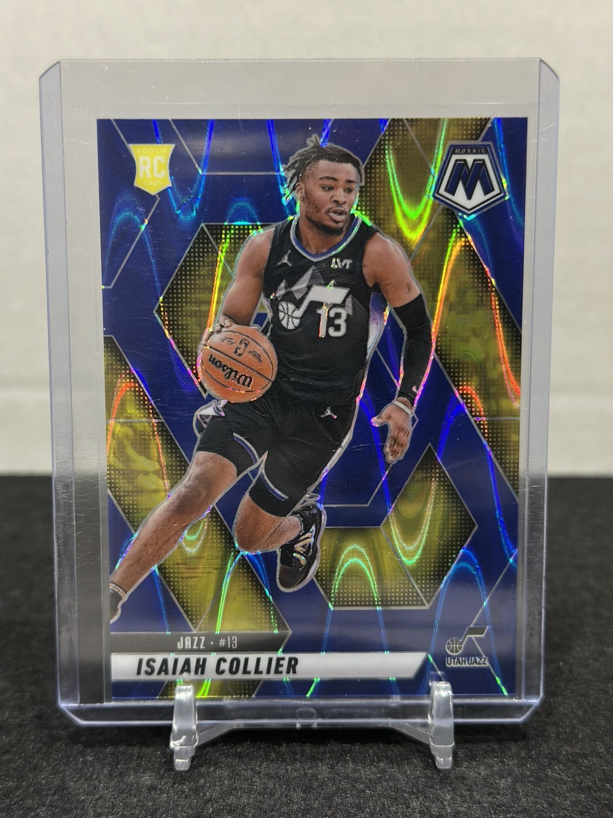 2024 Panini Mosaic Seismic Blue Prizm /149 Isaiah Collier #222 RC