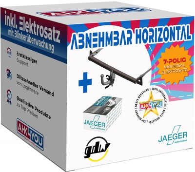 GDW AHK für Jeep Wrangler 07-18 hori. abnehmbar + 7-pol ES ABE