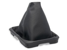 SCHALTMANSCHETTE FUR VW TOUAREG 2002-2010 SCHALTSACK ECHTELEDER NAHT WEISS