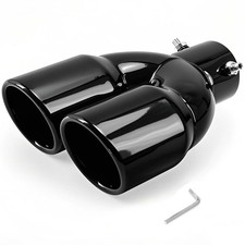 Dual Exhaust Tip 2.5 Inlet 3 Outlet Straight Black Stainless Steel Universal Dual Exhaust Tip 2.5 Inlet 3 Outlet Straight Black Stainless Steel Universal