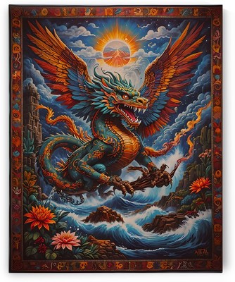AI art Mexican Folk Art ancient Aztec gods with Quetzalcoatl 4