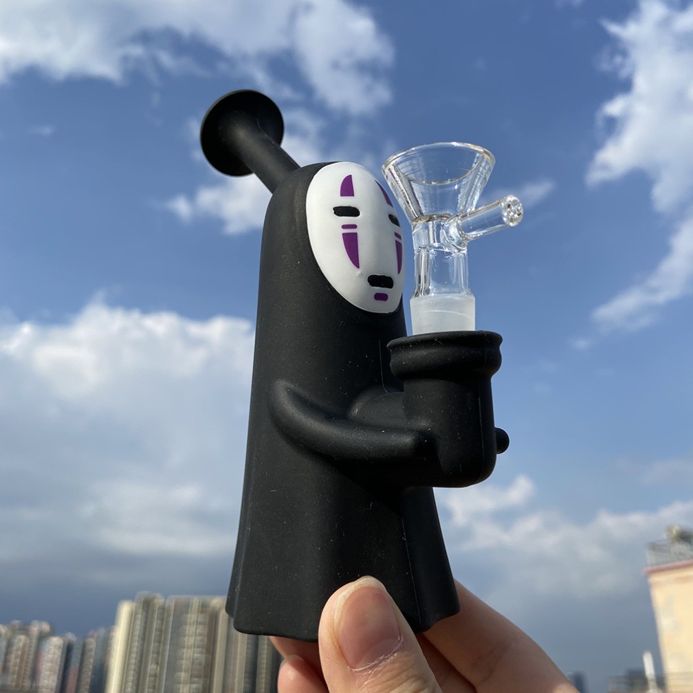 6.2 inch Silicone Hookah Faceless Man Water Pipe Smoking Bong Hand Pipes W/ Bowl