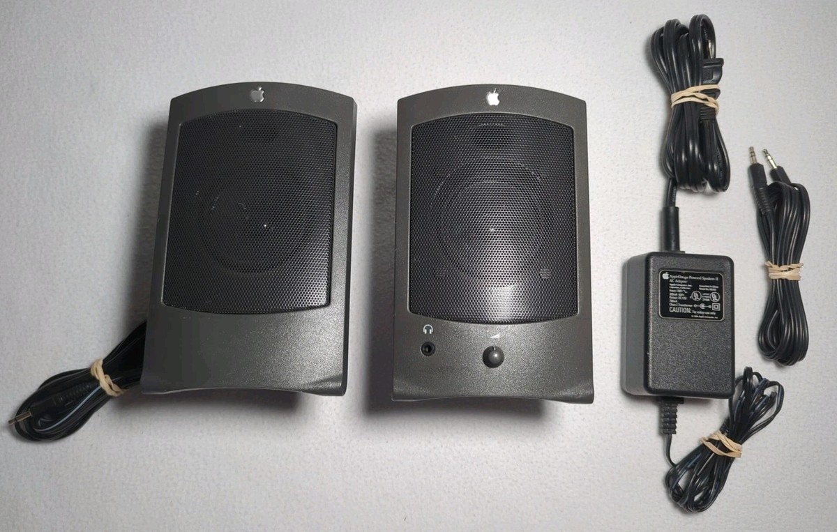 Vintage AppleDesign Powered Speakers II M2497 Pair TESTED WORKING