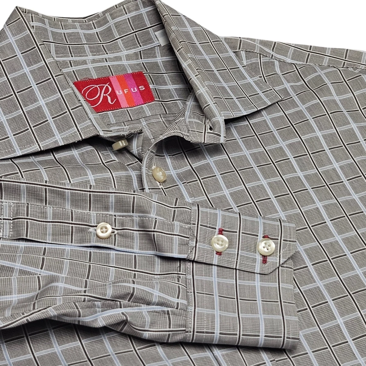 rufus dress shirts Shop Dark Green Woven Checked Design Relaxed Fit Overshirt Online
