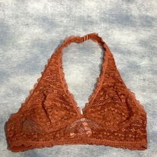 Victoria's Secret Lacy Terra Cotta Bra Bralette Halter Medium