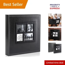 Beautifully Crafted Leather Photo Album - Holds 1000 4x6 Family Photos