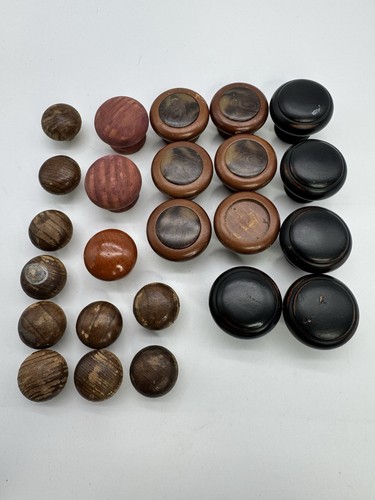 Wooden Drawer Cabinet Knobs 24 Count Mixed Sizes Colors Lot Of 24 Rustic Farm