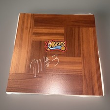 TYRESE MAXEY SIGNED PHILADELPHIA 76ERS 12x12 LOGO FLOORBOARD W COA 