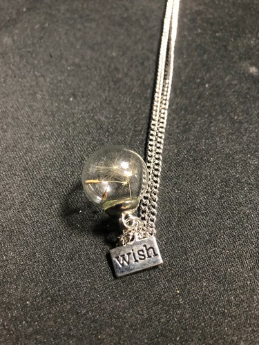 Mustard Seed Inspirational Silver Tone with ~Wish~Charm Necklace - Picture 2 of 2