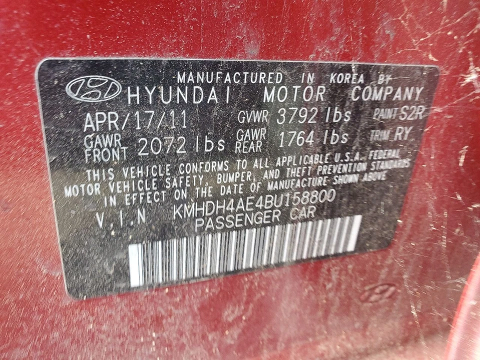 Used A/C Compressor fits: 2011 Hyundai Elantra Sdn manual temperature control fr - Image 3 of 4