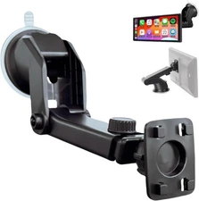 Carplay Mount, 360° Flexible Windshield Dashboard Holes Bracket, Black 