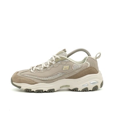 Skechers Damen 'Lites Schuh Beige Taupe Leder Textil Low Top Sneaker EU 39.5