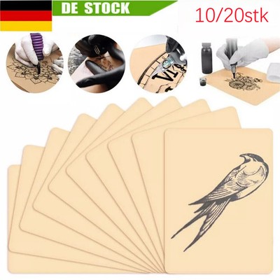 20Stück Tattoo Übungshaut blanko Set Übungshäute Kunsthaut Ohne Motiv 20 x 15 cm