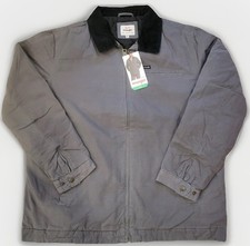 Wrangler canvas work jacket mens XL Gray Quilted lining Gray corduroy collar
