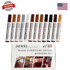 Furniture Touch Up Markers, 12 Colors Wood Scratch Repair Markers Kit, Perfec...