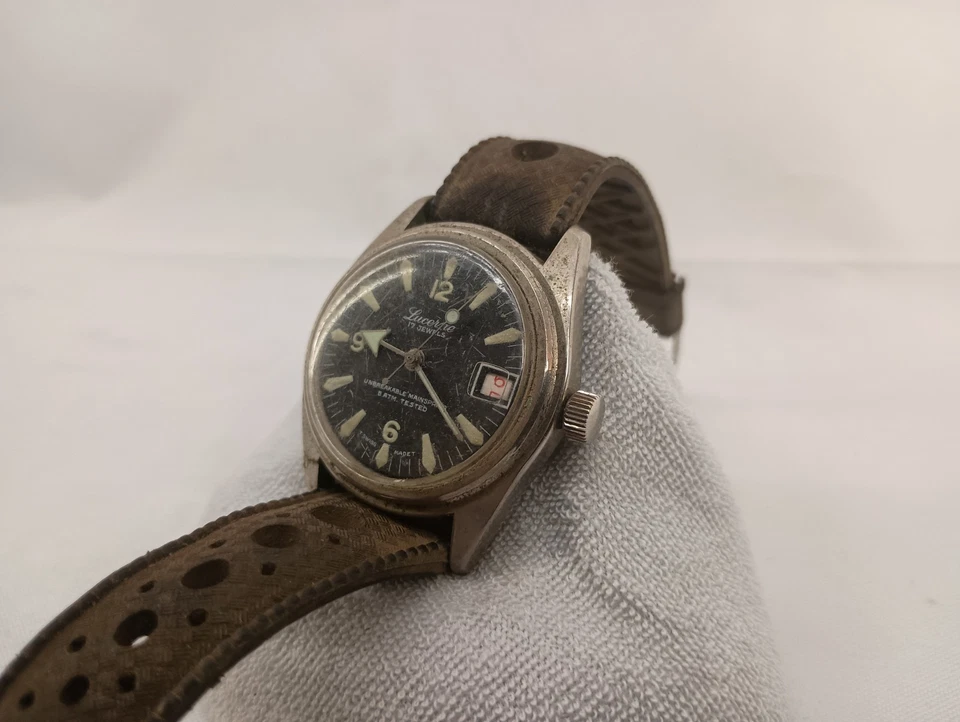 Reloj de Buceo Lucerna 17 Joyas De Colección Raro Piruleta Segundero Luminoso FUNCIONA Foto 3 de 4