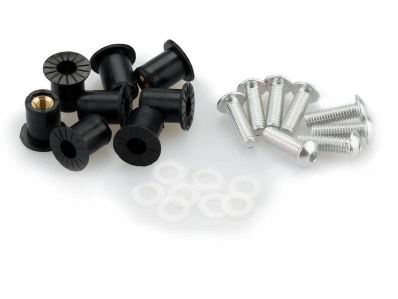 Puig Silver Anodized Screen Screw Set With Silentblocks