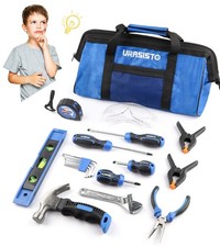 URASISTO 18-Piece Kids Tool Set with Tool Storage Bag, Junior Real Hand Tool ...