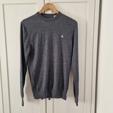Jack Wills Charcoal Grey Mens Jumper Sweater Size Medium 100% Pure  Merino Wool