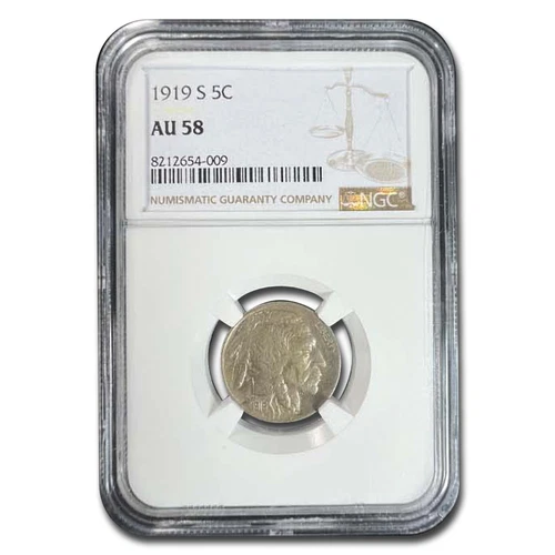 1919-S Buffalo Nickel AU-58 NGC