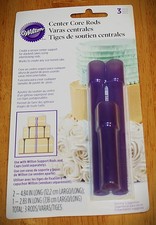 Wilton ~ CENTER CORE RODS Set of 3 #399-5003 - Plastic, Purple, New - 2 Lengths