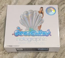 Pool Float Candy Holographic Color Changing Deluxe Shell Pool Raft 53" x 51"