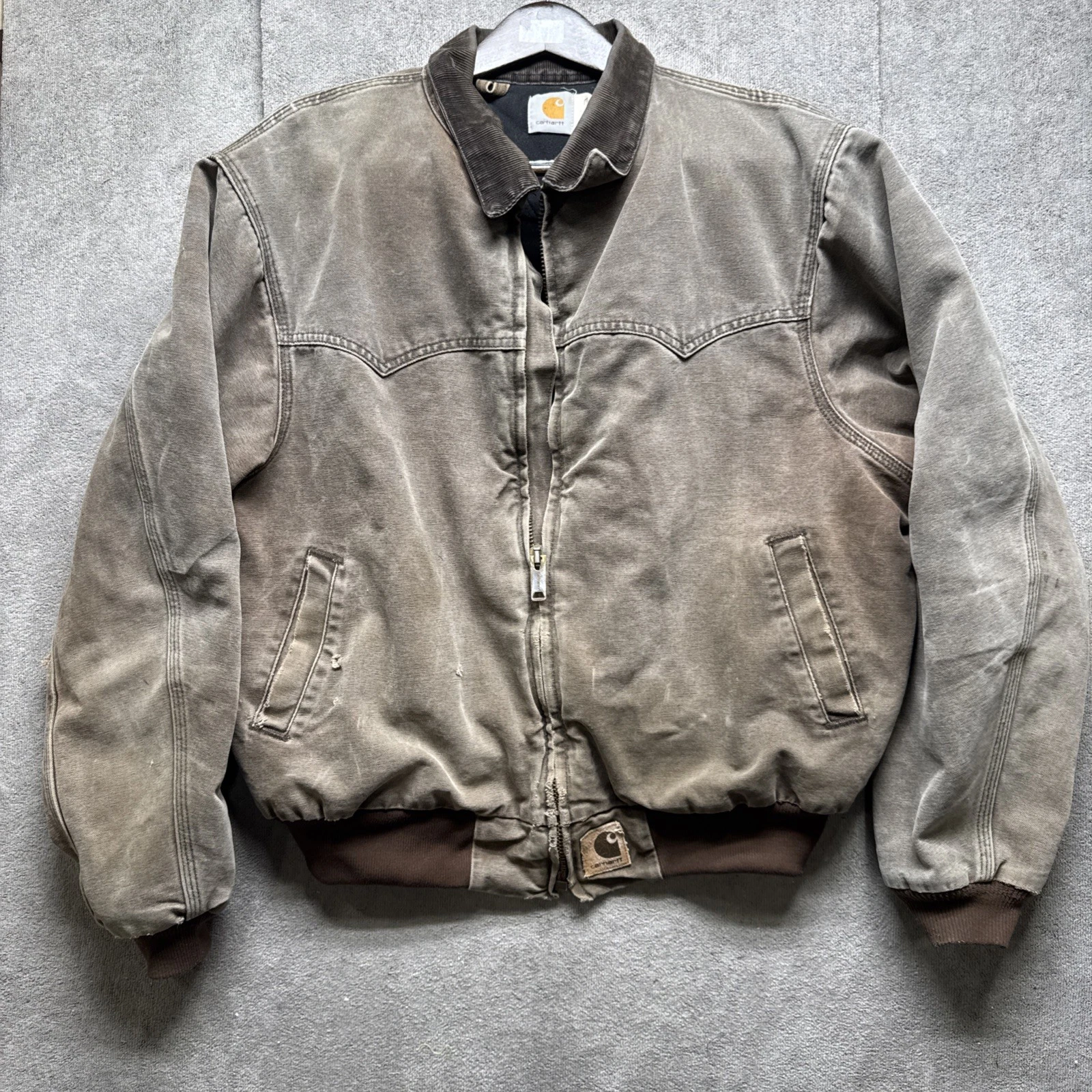 VETEMENTS Giacca Carhartt Santa Fe uomo XL marrone tela d’anatra anni 90 abbigliamento da lavoro robusto grunge
