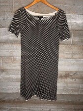 J Crew XS retro mod Black and White diamond print Short Sleeve Dress XS
