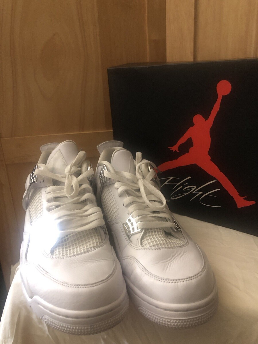 Air Jordan 4 Retro White/Metallic Silver-Size 12 | eBay