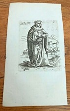 original 1750 small woodcut by hans holbeine " power "