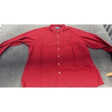 Ralph Lauren Shirt Mens XXL Custom Fit Red/Black Plaid Button Up Long Sleeve