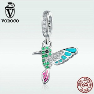 Voroco-925-Sterling-Silver-Tsui-Pendant-Charm-Zircon-For-Girl-Bracelet-Necklace