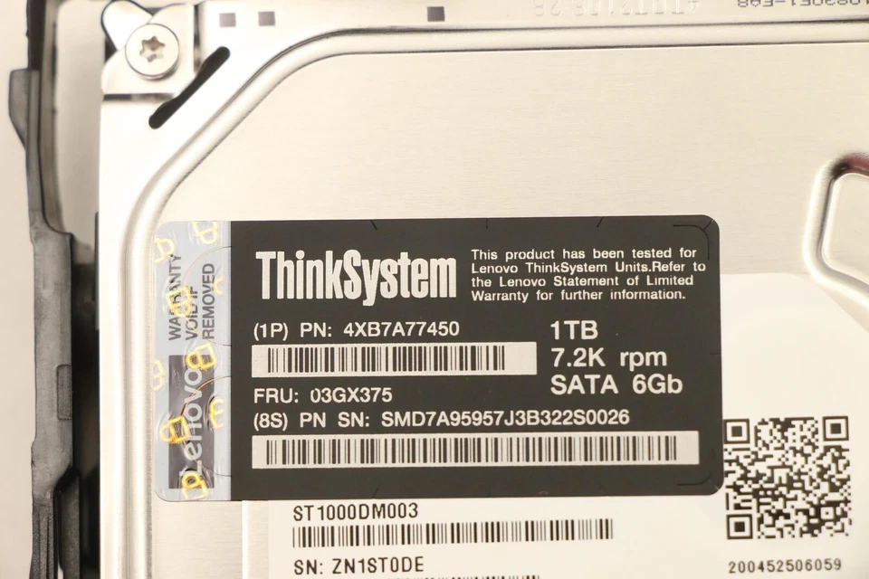 Lenovo 7.2K 03GX375 1TB SATA 4XB7A77450 ThinkSystem 6Gb/s 3.5" Hard Drive HDD - Image 2 of 4