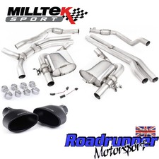 Milltek Audi RS5 B9 Impianto di Scarico Cat Back RACE Non Res Louder Nero SSXAU751