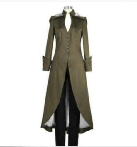 Giacca cappotto militare donna punk steampunk lunga uniforme gotica vestiti cool - Foto 23 di 29
