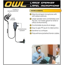 Tactical Ear Gadgets OWL Earpiece for Motorola SL1K SL4000 SL7550 2-Way Radios
