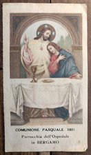 BERGAMO 1931 EASTER COMMUNION-SANTINO HOLY CARD-8163/54BIS