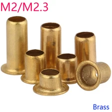 M2.5 M3 Copper Brass Vias Rivet Nuts Through Hole Rivets Hollow Grommets