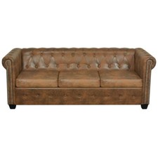 Chesterfield Sofa 2-Sitzer 3-Sitzer Sessel Couch Kunstleder Schwarz/Weiß/Braun