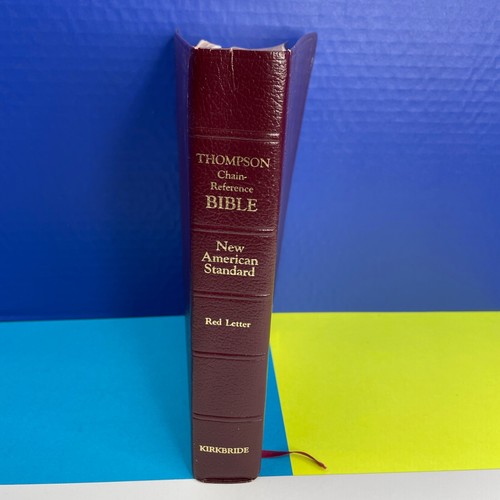 NASB Thompson Chain Reference Study Bible Burgundy Leather 1993 Indexed - Picture 3 of 9