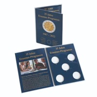 "Leuchtturm MüNzkarte FüR 5 Dt. 2-Euro-GedenkmüNzen „Erasmus\" 2022 366077 Neu"